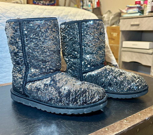 Ugg black sequin mid calf - black,